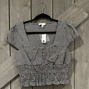 Topshop Gingham Blouse